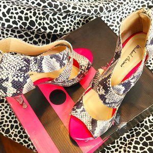 Michael Antonio Tovey-Rep Natural Snake-Skin Heels